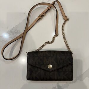 Michael Kors Black and Tan Crossbody Bag
